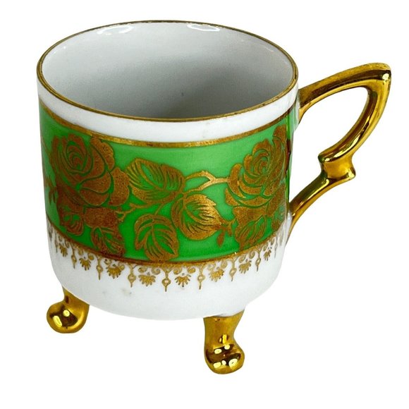 Mitterteich Bavaria Demitasse Three Footed Cup And Saucer Germany 049 Miniature - Picture 7 of 12